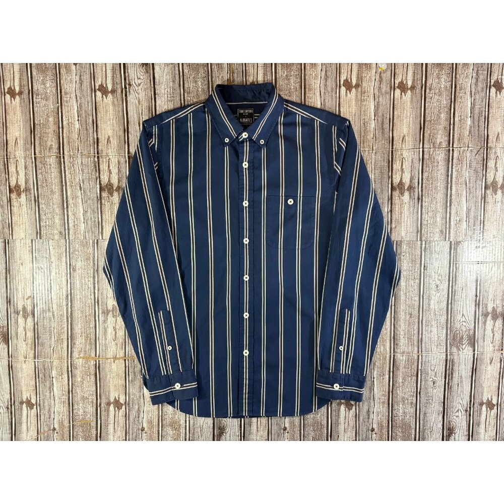 Todd Snyder X Albiate cotton striped Shirt size M color blue off white NWOT
